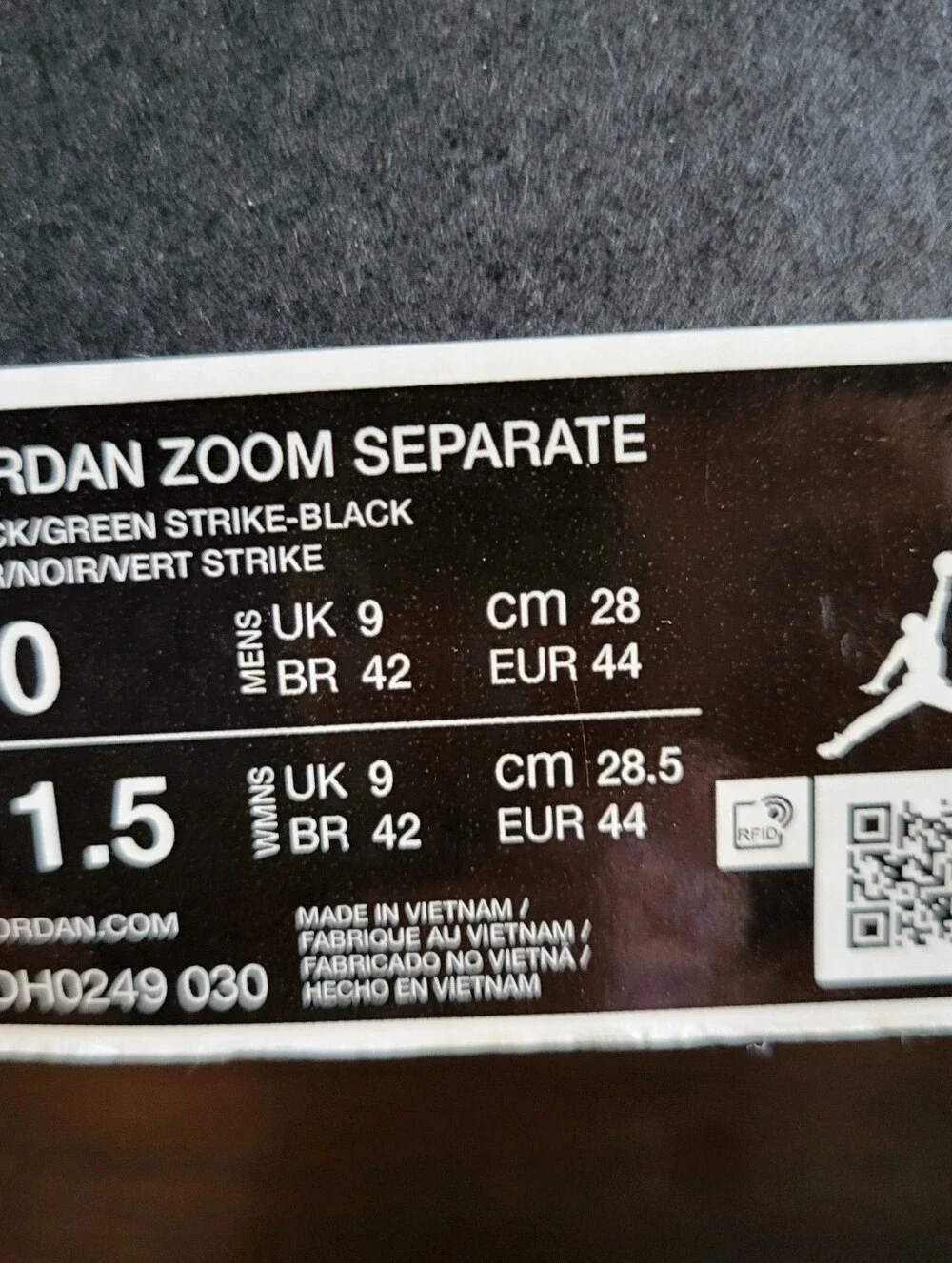 *NEW* Nike Jordan Zoom Separate Black/Green Strike Size Men's 10 Women's 11.5